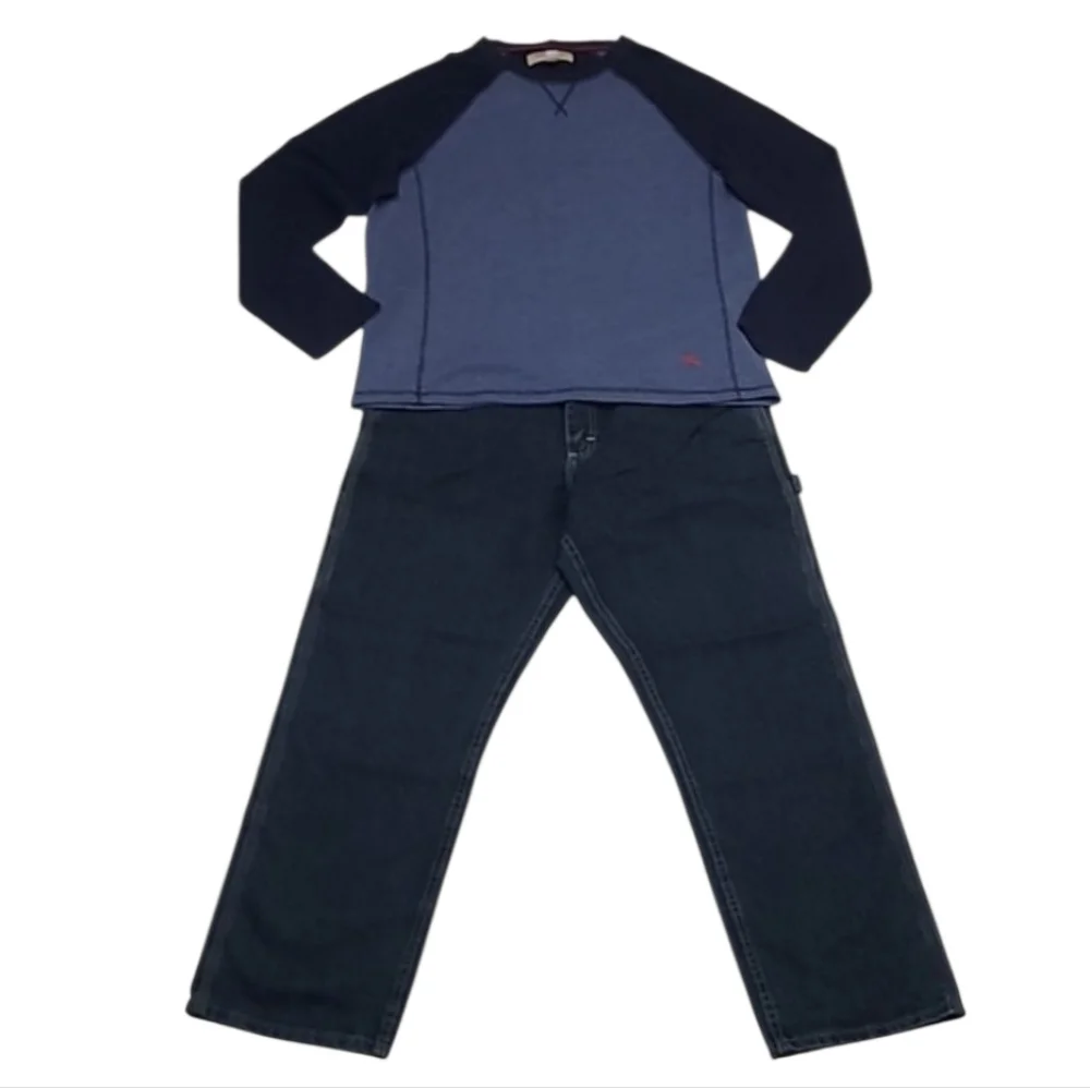 Lee Dungarees Carpenter Jean Relaxed Bootcut Fit Straight Leg Dark Wash Work